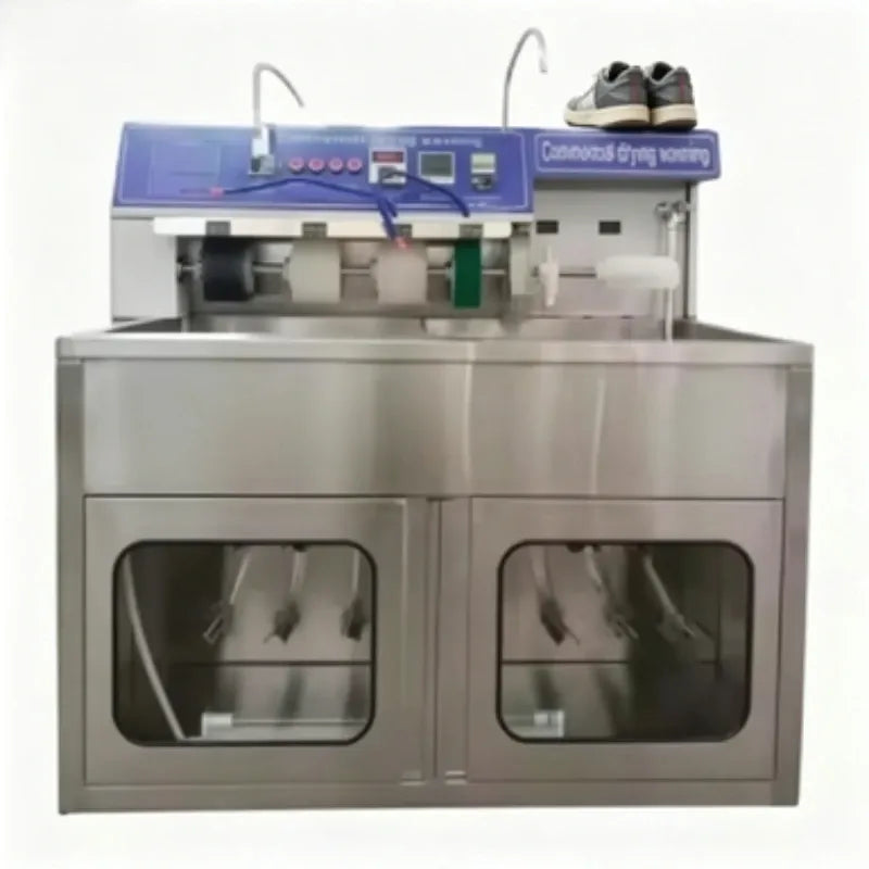 Commercial Shoe Washer Dryer with 6 Brushes and Hot Air Drying