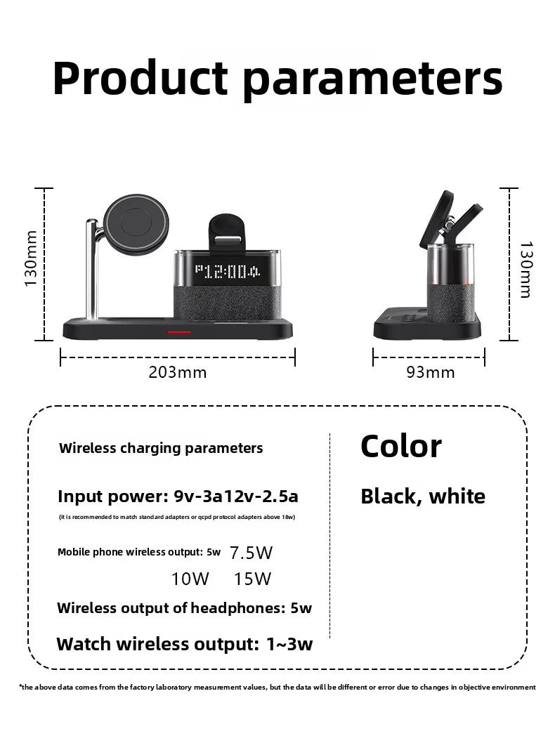 Three-In-One Wireless Charger with Magnetic Feature 15W USB Input for Apple Mobile Phones Headphones Watches Tidesmit