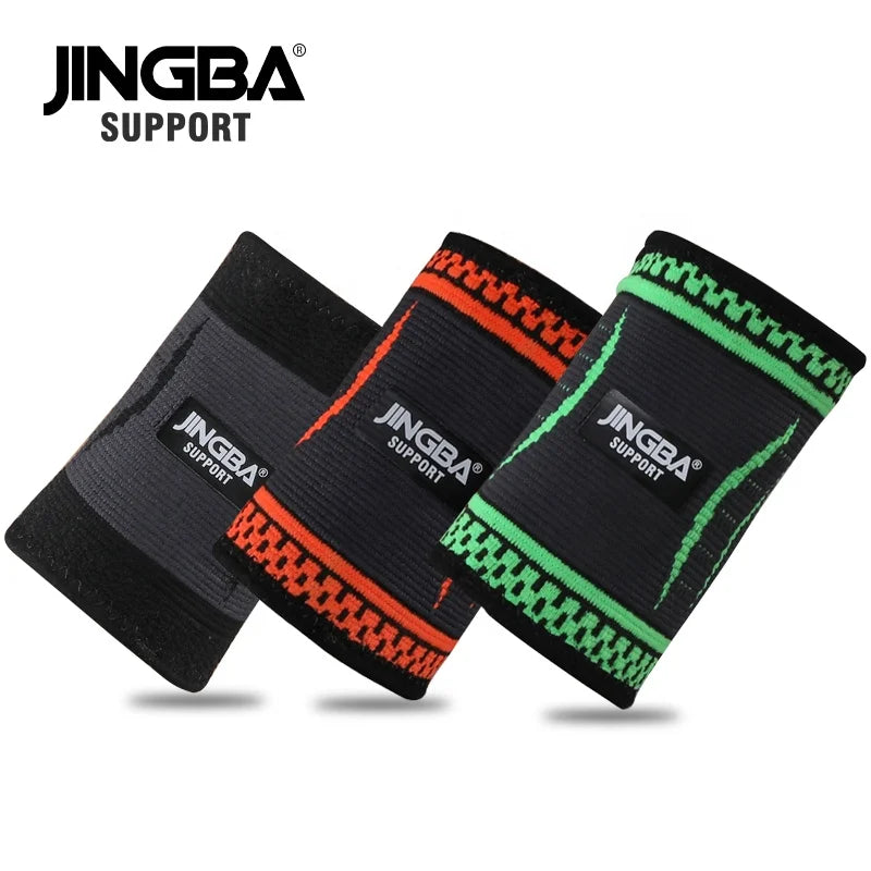 JINGBA Customized Elastic Nylon Knitting Wrist Support Wholesale Colorful Sports Wristband Brace Fitness Safety Product Tidesmit