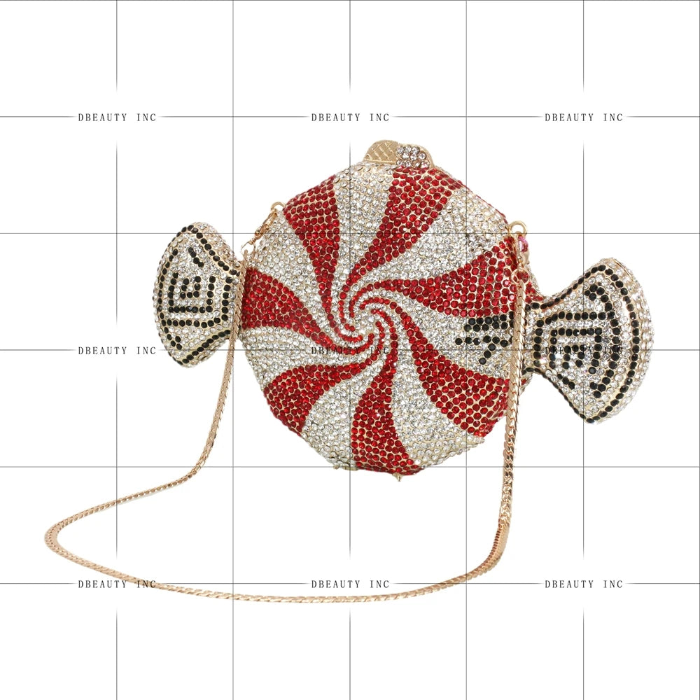 Luxury Fashion Diamond Clutch Purse Candy Shape Rhinestone Shining Crystal Evening Bag Sparkling Handbags Prom Cocktail Party