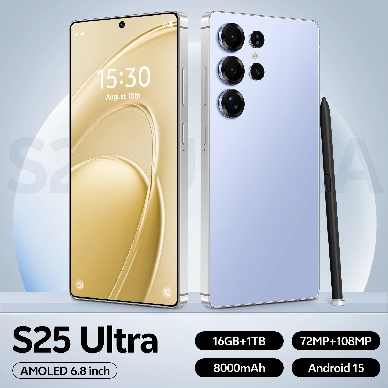 5G Smartphone 1TB 16GB RAM - Android 15 Dual SIM Gold Tidesmit