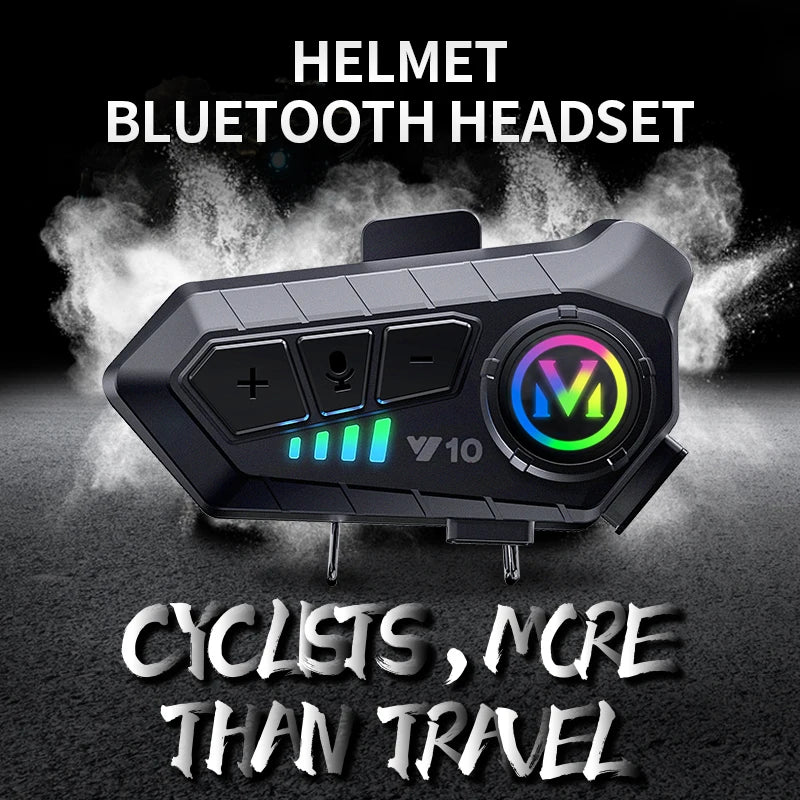 Bluetooth Speaker -New Y10 Motorcycle Helmet Intercom Waterproof BT 5.3 Long Standby Helmet Intercomunicador Speaker Earphone