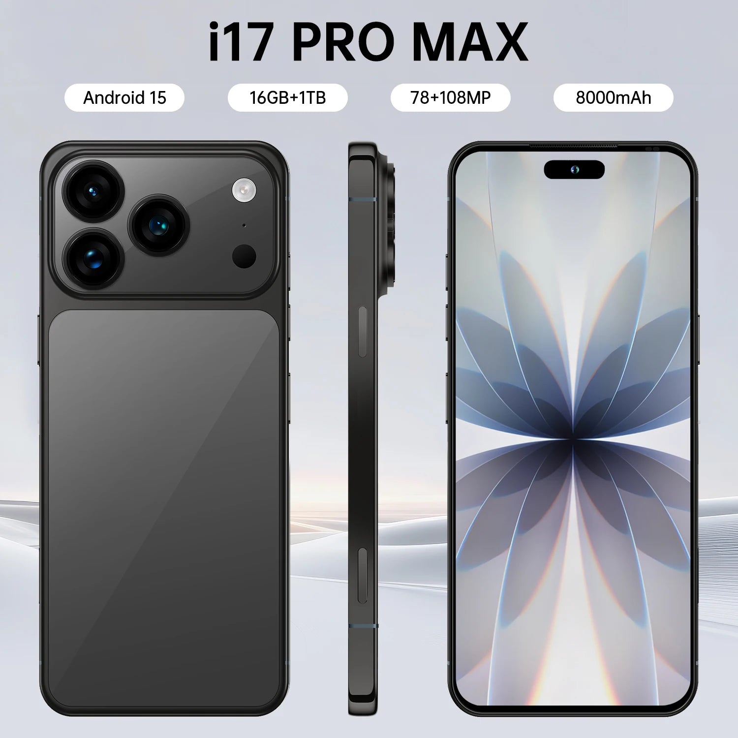 Tidesmit 5G Smartphone, 1TB Storage, 16GB RAM, 7.3 Inch AMOLED Display Tidesmit