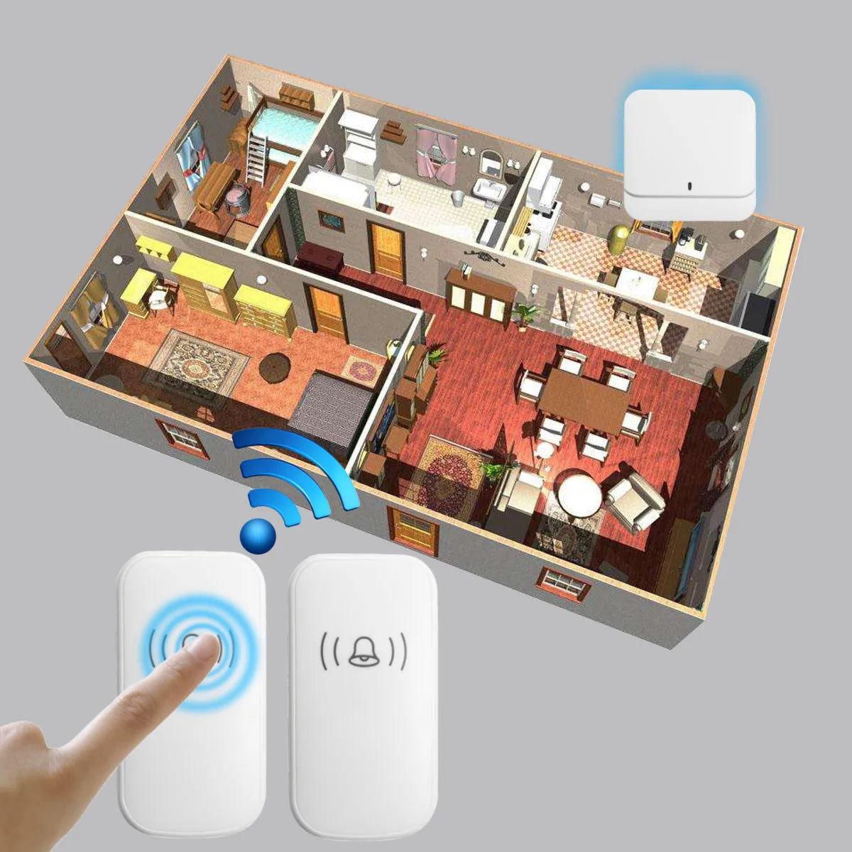 Universal 433MHz Wireless WIFI Smart Video Doorbell Chime Indoor Music Receiver 52 Melodies 4 Levels Volume for Smart Doorbells