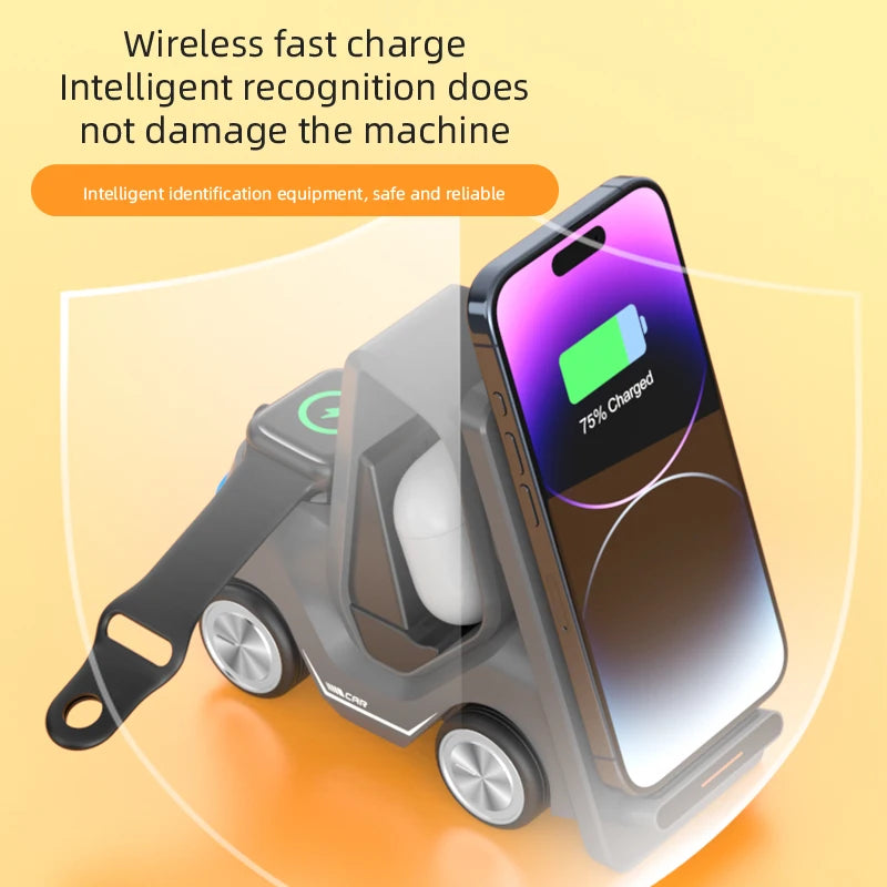 Portable 3 in 1 Wireless Charger Multifunction15W Wireless Phone Charger for Smartphone iphone Charger Tidesmit