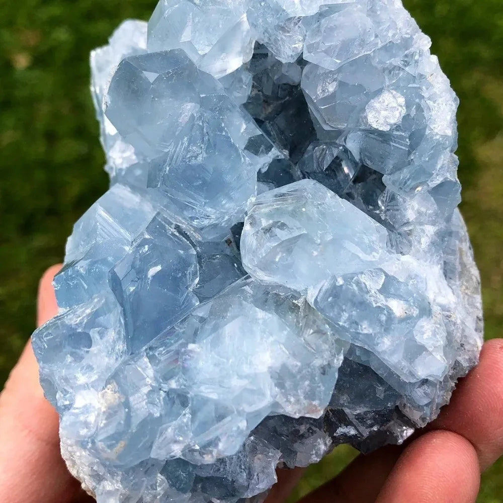 2-3kg Natural Blue Raw Stone Geodes Blocks  Semi Precious Stones  Energy Stones Celestite Geode Cluster Egg Heart