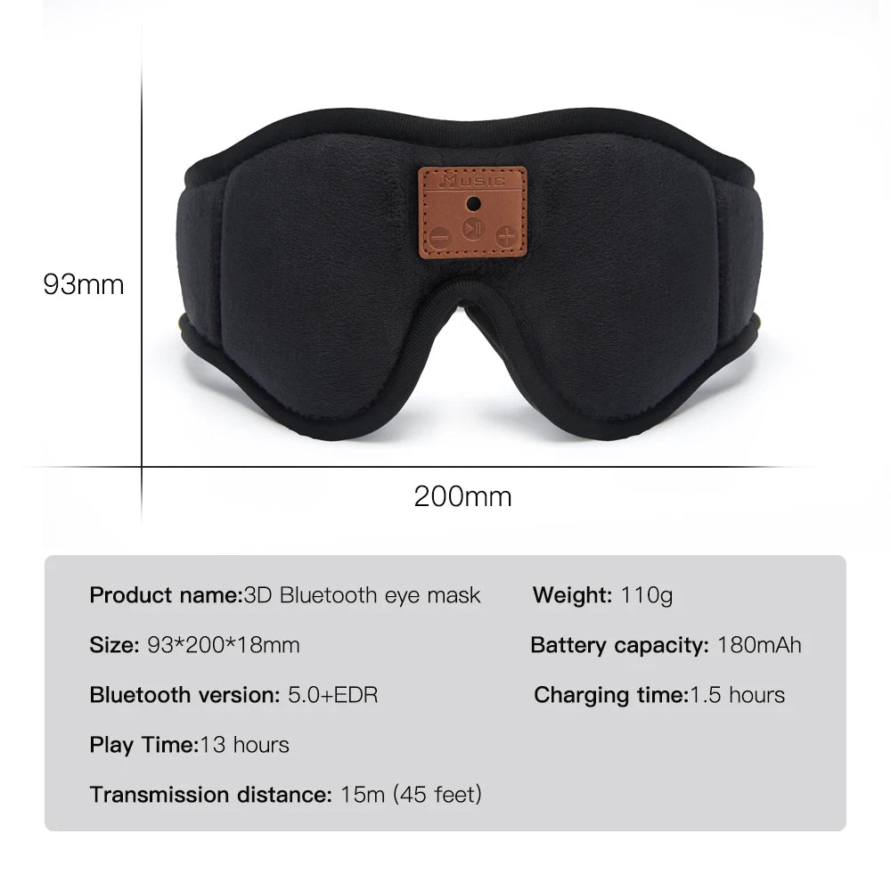 Bluetooth Sleep Mask Wireless Headphones - Ergonomic Side Sleeper Design Tidesmit