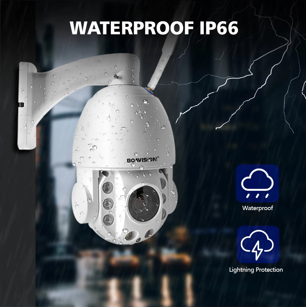 5MP WiFi/4G/POE PTZ IP Camera AI AUTO Tracking 30X Two Way Audio Colorful Night Vision IR 80m Security  CCTV Camera P2P CamHi