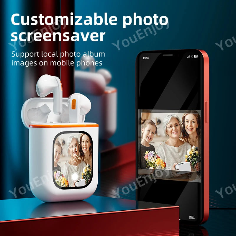 Wireless Smart JB ANC LCD Touch Screen TWS Earbuds Active Noise Cancelling In-Ear K2 Headphones with Jl Chipset Tidesmit