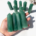 Wholesale Natural Green Aventurine Tower Point Carved Clear Quartz Healing Crystal for Art & Collectible Feng Shui