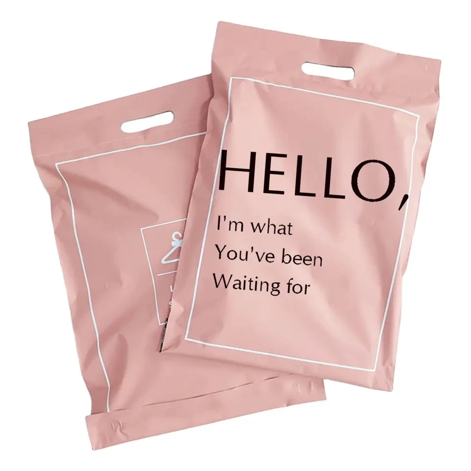 GDCX Pink Packaging Supplies Poly Mailers With Handle Large Thank You Bag Poly Mailer Clothing Courier Packages 10x13 Polymailer