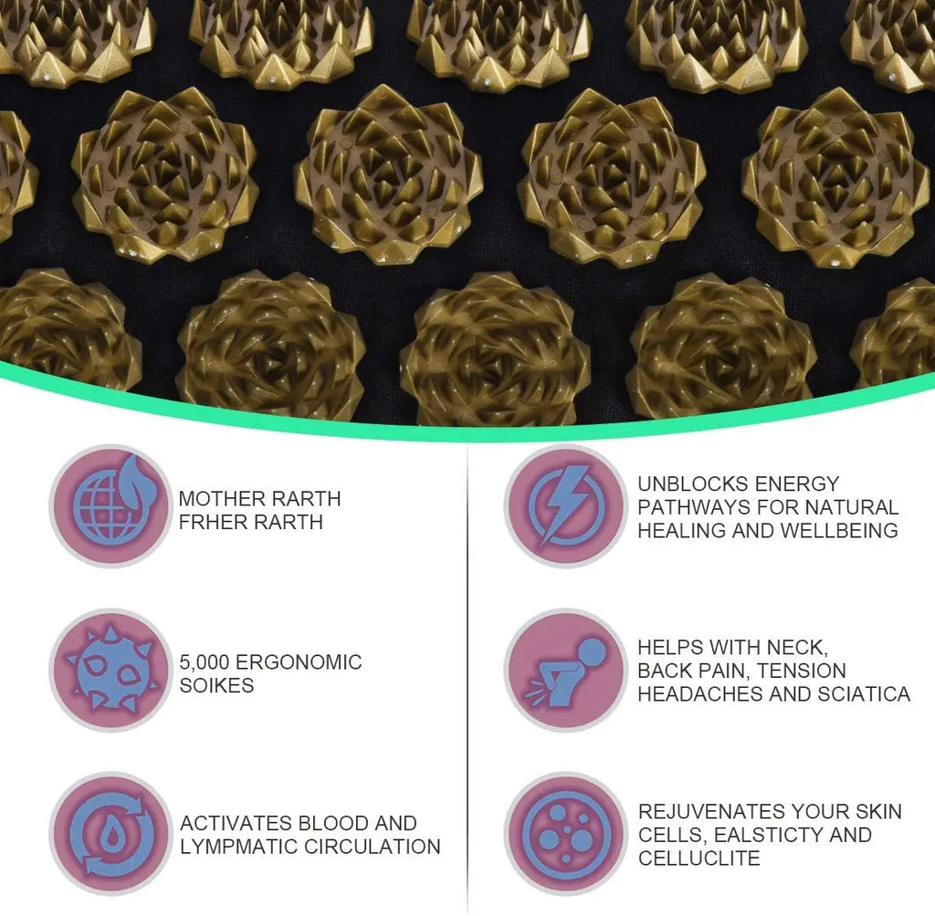 Acupressure Mat Set - 3PCS Lotus Massage Cushion for Muscle Relief Massage Chairs Tidesmit