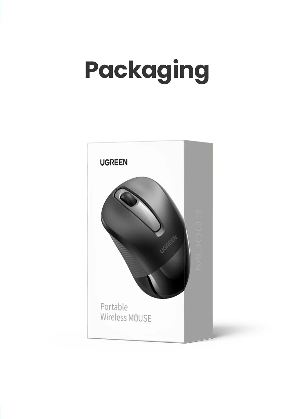 UGREEN Mouse Wireless Ergonomic Shape Silent Click 2400 DPI For MacBook Tablet Computer Laptop PC Mice Quiet 2.4G Wireless Mouse