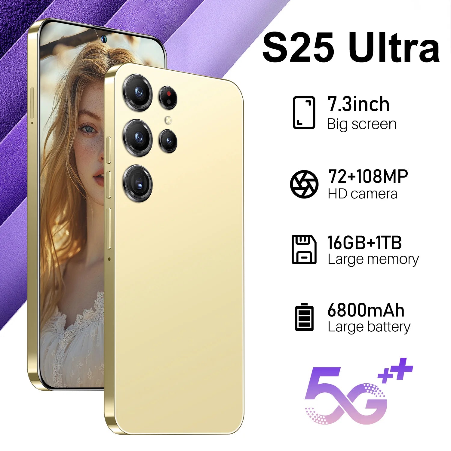 S25 Ultra Android 15 smartphone with 7.3 inch 120Hz display 16GB RAM 1TB storage and 108MP camera, gallery view 2
