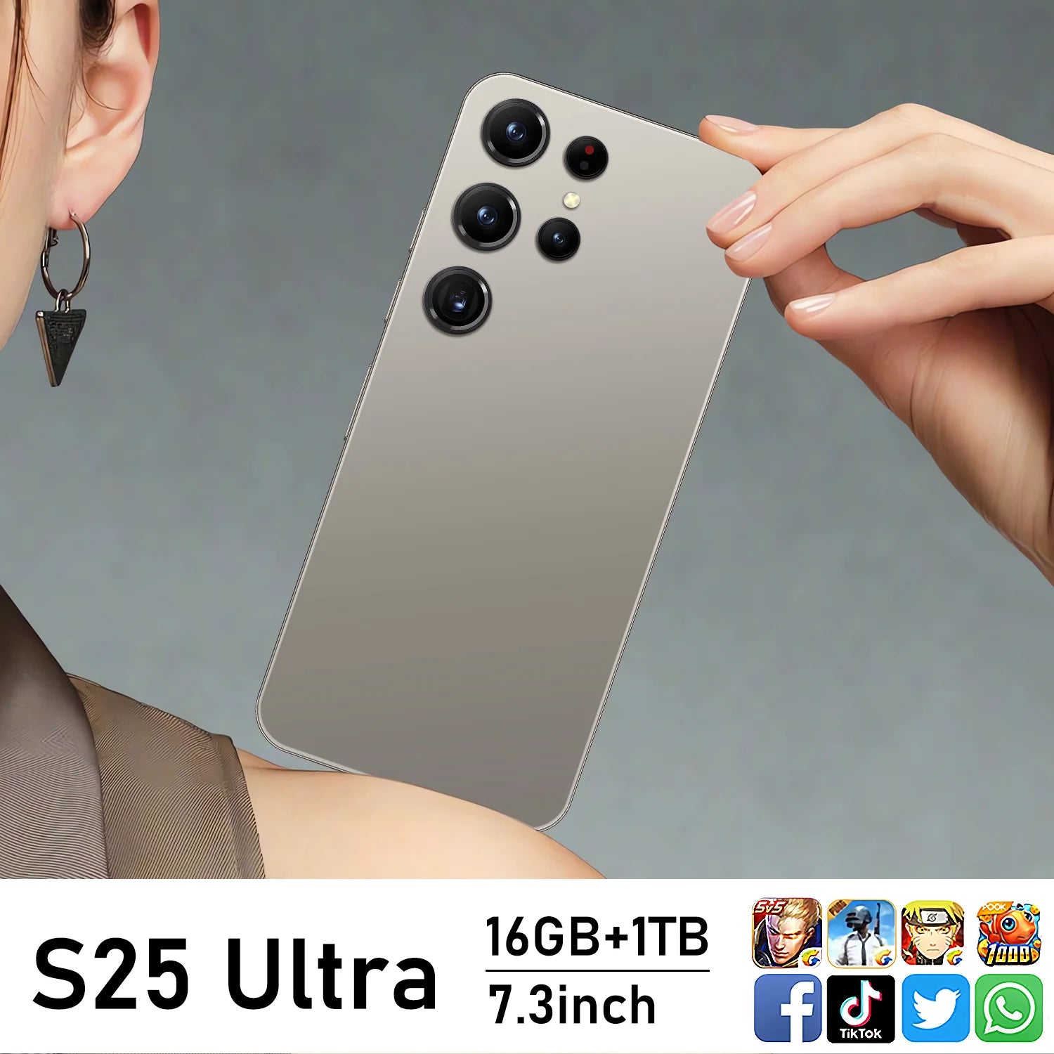 S25 Ultra Android 15 smartphone with 7.3 inch 120Hz display 16GB RAM 1TB storage and 108MP camera, gallery view 8.