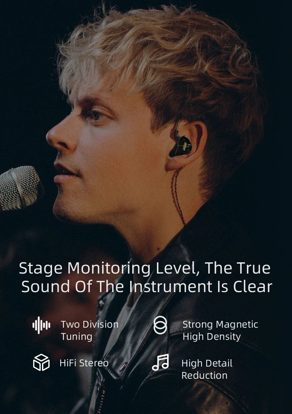 HiFi Wired In-Ear Monitor with Microphone by Tidesmit - EDX Series Tidesmit
