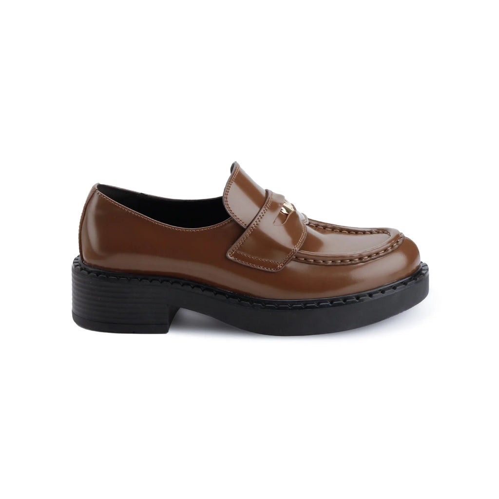 High-quality Spring Chunky Heel Platform Loafers for Women with Artificial Leather Upper Anti-Slip Breathable Design