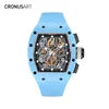 2025 New Luxury Automatic Mechanical Watch for Men - With Transparent Movement and Rubber Strap - Original Watches