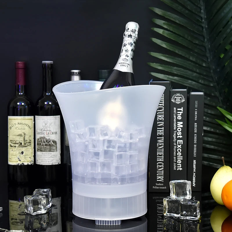 Bluetooth Speaker -Ice Bucket Wireless 360 Stereo Surround for Beach for Party, Wedding, KTV Portable Speaker with LED Light Show Ice B