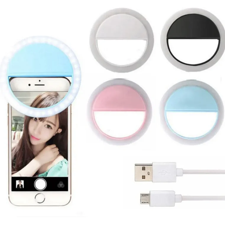 2025 Hot Sell Drop Shipping Portable Rechargeable USB Camera Clip Photography Video Mobile Phone LED Ring Selfie Light Tidesmit