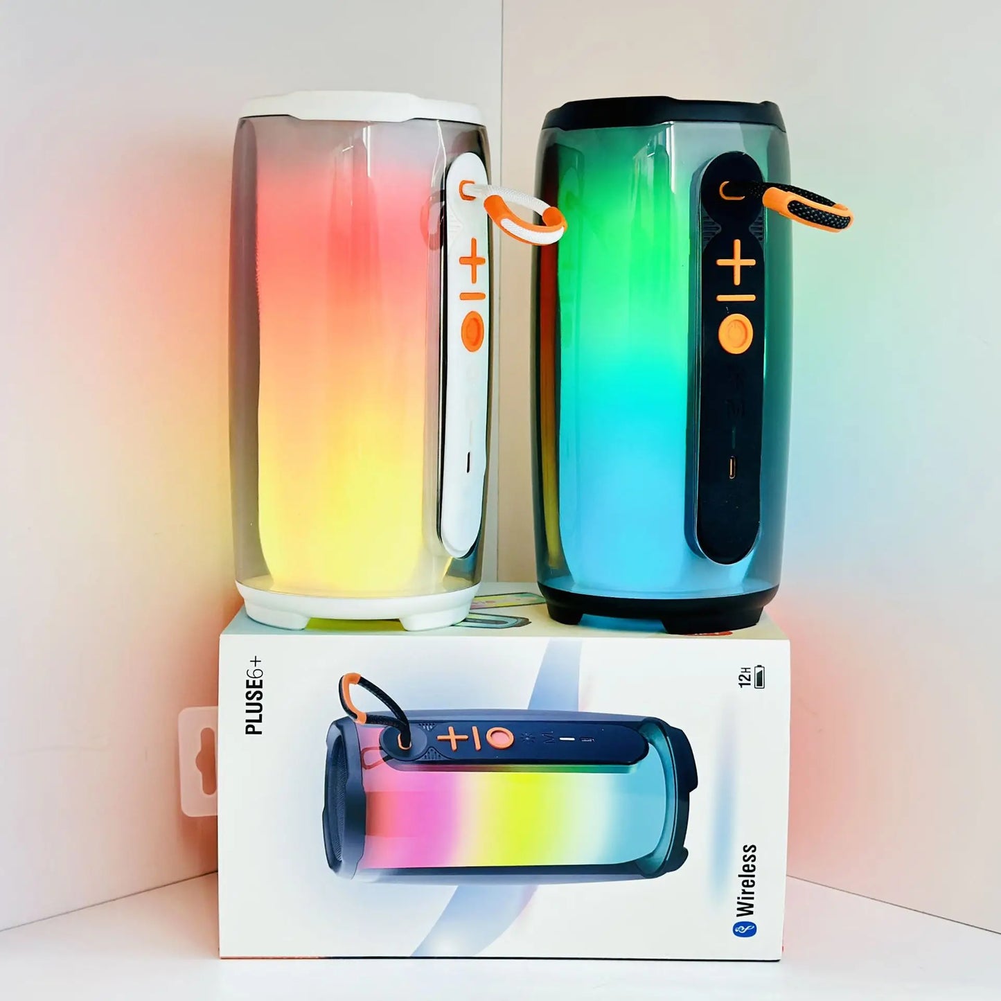 Bluetooth Speaker -Pulse6 RGB Wireless Portable Speaker LED Flashlight Waterproof Speaker Boombox Outdoor Party Box Home Gift Pulse4 Pulse5 Speaker