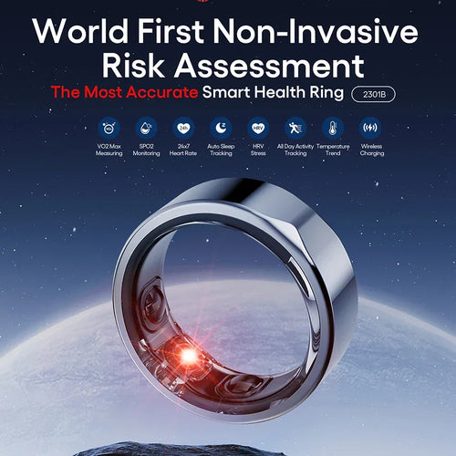 2301B Premium Quality Smart Ring with Wireless Charging Fitness tracker Sports Monitor Blood Pressure Android for Men Women 2025 - Tidesmit