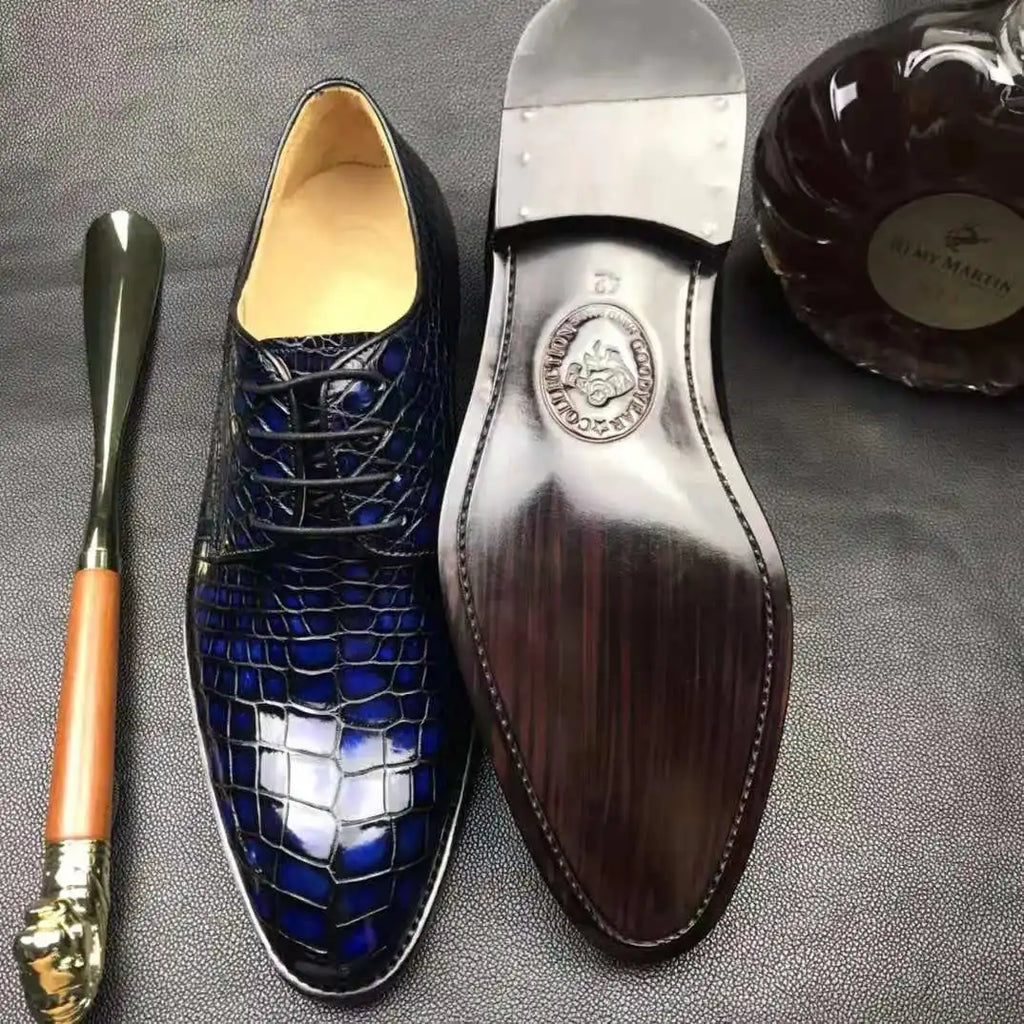 Goodyear Party Formal Shoes Men Pure Alligator Leather Top Quality Wedding Shoes for Men Crocodile Skin Luxury Men's Dress Shoes