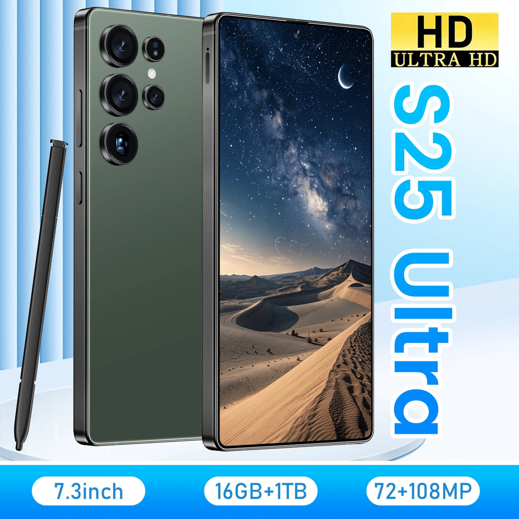 Tidesmit S25 Ultra 5G smartphone with 16GB RAM 1TB storage, 6.9-inch screen and AI touch pen, unlocked global Android