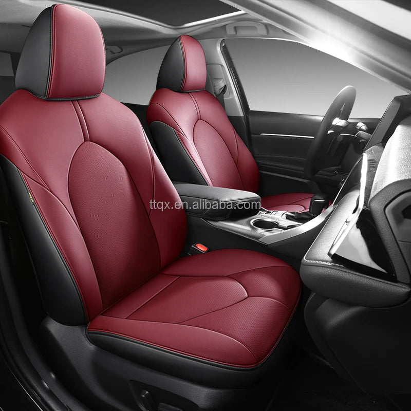 Car Seat Covers for Toyota Camry 2018-2024 Seat Covers Full Set Luxury Leather Car Accessories Waterproof Car Seat Protector