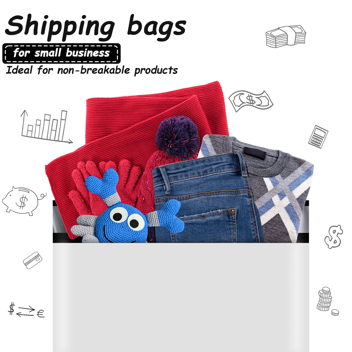2-Day Shipping 5-Day Delivery 10x13-Inch White Poly Mailers 100 PCS Self-Adhesive Waterproof Tear-Resistant Eco-Friendly 2 Mil