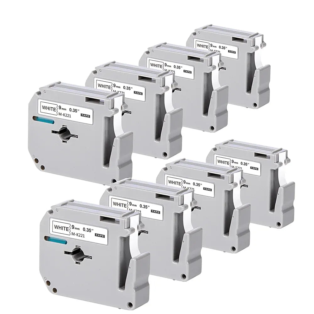 Multiple white thermal label tape cartridges, 12mm width, compatible for MK series