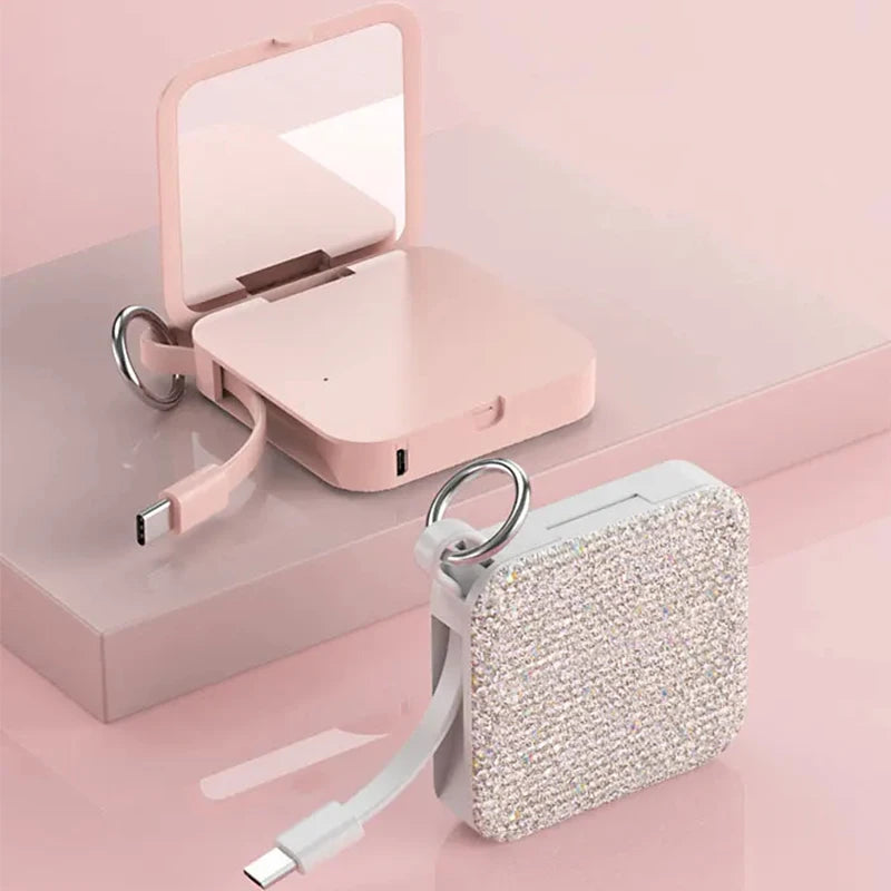 Mini Emergency Power Bank 3300Mah With Keychain and Mirror PowerBank 5000Mah Tidesmit