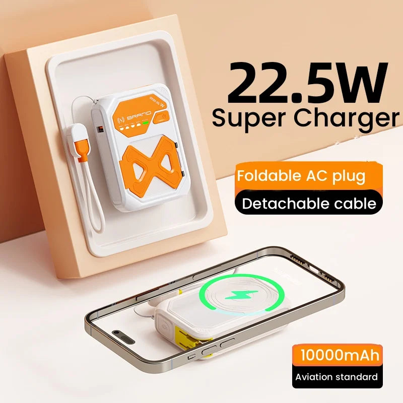 Power bank charger-Travel Plug With Power Bank Capsule for Travel Portable Charger Power Bank With Built-In Cables and Travel Keychain Tidesmit