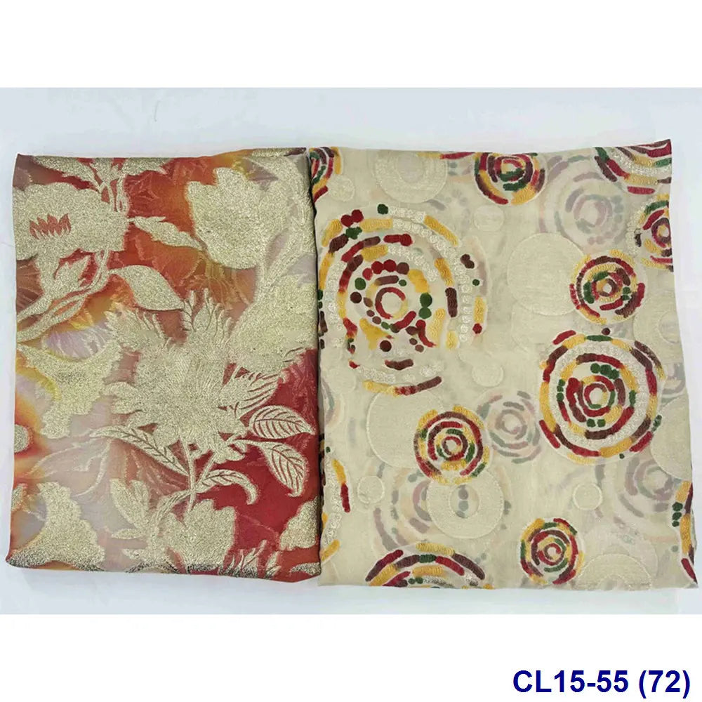 Lisami RTS Luxury Silk Fabric Elegant Multi-Color 3D Metallic Handcut for Dresses Weddings and Curtains