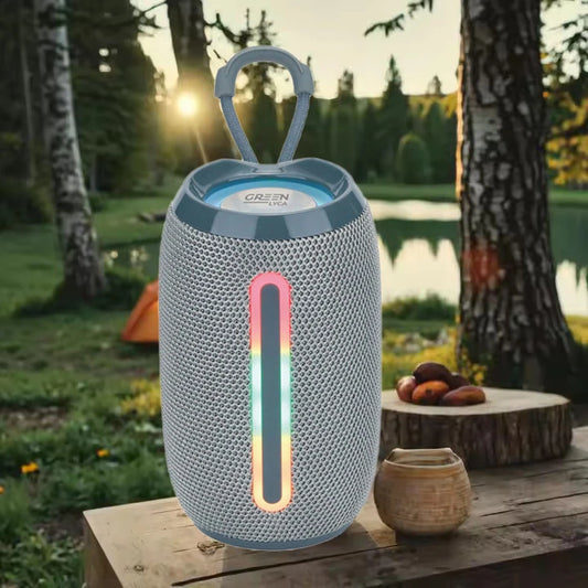 Bluetooth Speaker -Green-Lyca Small Portable Wireless for Bluetooth Desktop Subwoofer Active Desktop Speaker RGB LED Cylindrical Design Gift