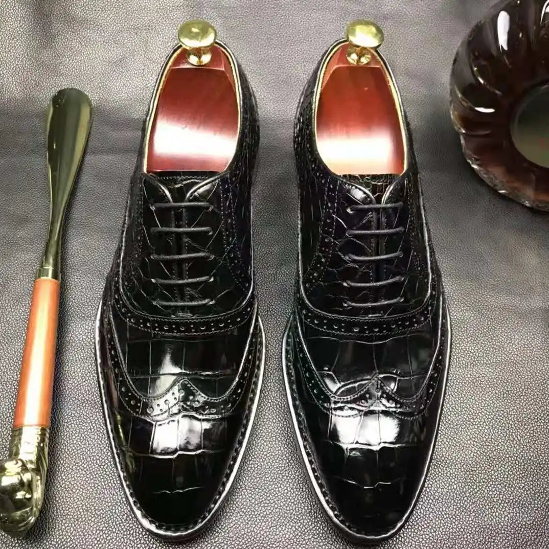 Hot Sell Classic Design Shoes for Men Pure Crocodile Leather Men Dress Shoes Sapatos Para Hombre Alligator Luxury Men Shoes
