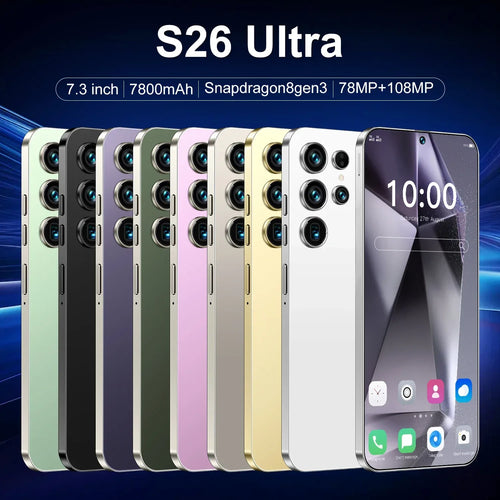 2025 New Original S26 Ultra Smartphones 22GB+2TB 5G Dual SIM Mobile Phone HD Face Unlock Android 14 5G Phone - Tidesmit