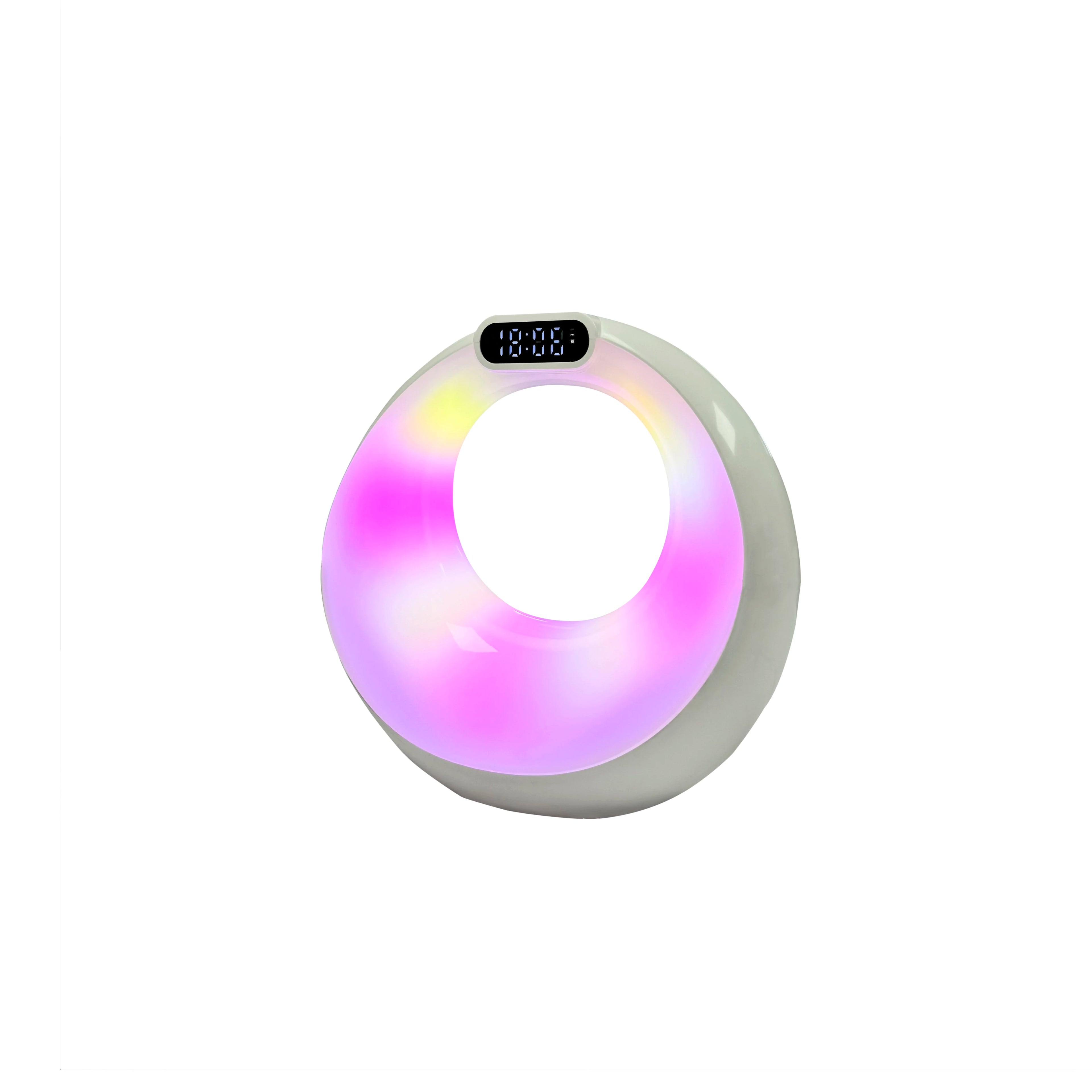 New Style Portable Wireless Gaming Speaker with Mixed Colorful LED Alarm Clock Lights Multifunction Outdoor Party Smart Speaker White My Store