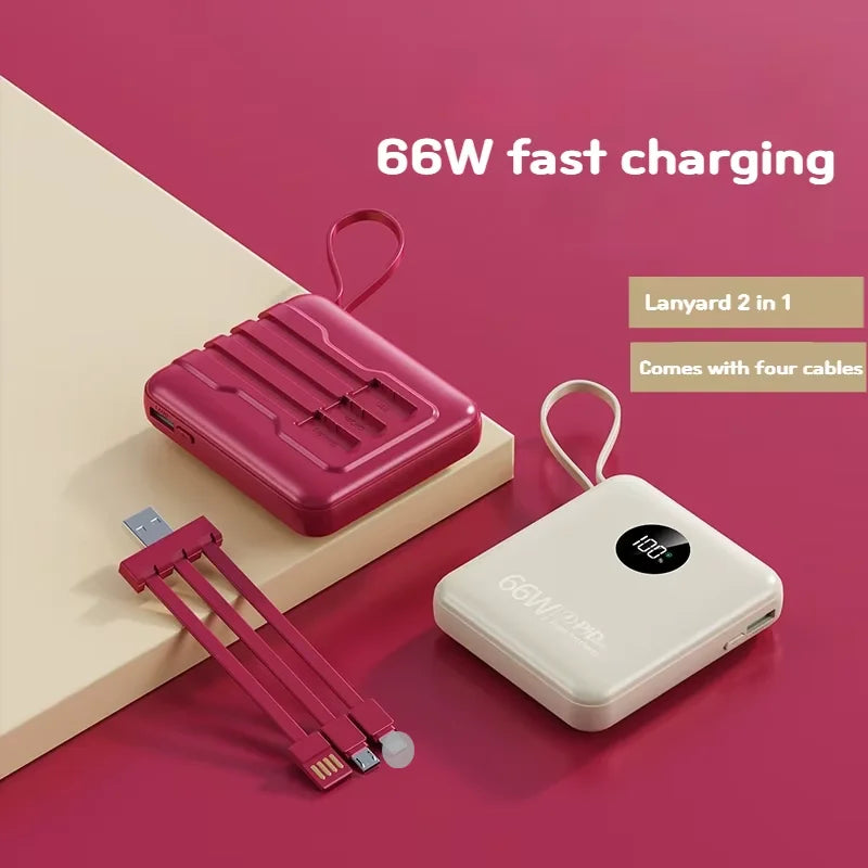 Portable 10000mAh Power Banks Station Small Mini 20W 22.5W Power Bank With Cable Min Small Tidesmit