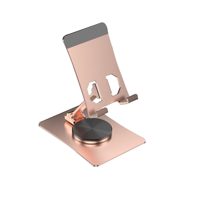 Trending Products Universal Desktop Foldable Phone Aluminum Mobile Phone Holder Portable Rotating Desktop Metal Phone Stand Rose Tidesmit