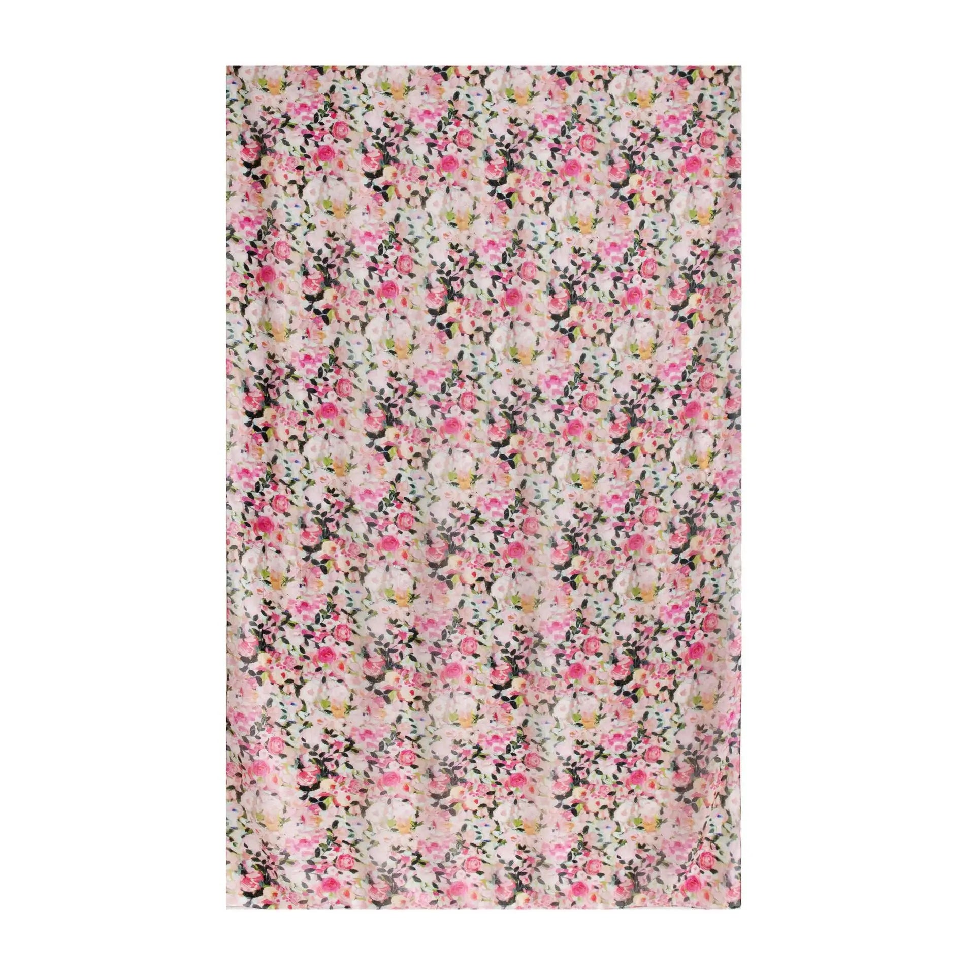 Carefully Selected Hangzhou Silk Scarf Women Long Mulberry Silk Shawl Ink-wash Peony Print Vintage Style Premium Feel Spring