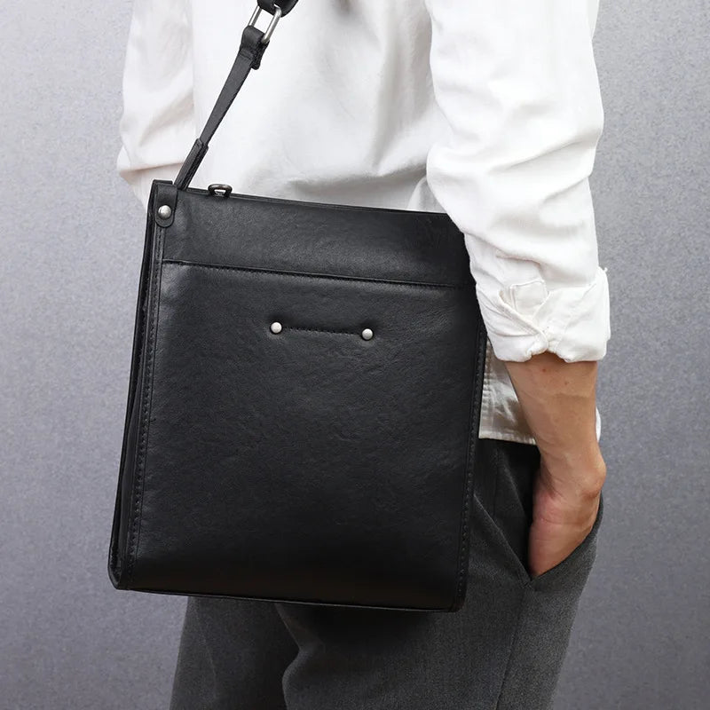 Genuine Leather Waterproof Ultra-Lightweight Fashion Crossbody Tote Bag Large-Capacity Business Casual Shoulder Bag New