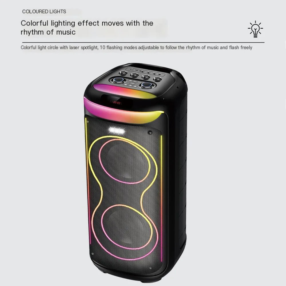 RX-P8Q278 PRO Wholesale Outdoor Portable Wireless LED Speaker Bass100W DJ Karaoke Party Box Blue Tooth Speaker Dual 8-Inch My Store