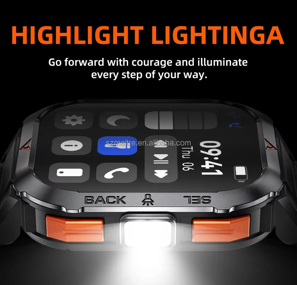 S50 Outdoor Sports Smart Watch for Men BT Calling 3ATM Waterproof Large Memory 400mAh Large Battery Fitness Tracker Smartwatch - Tidesmit