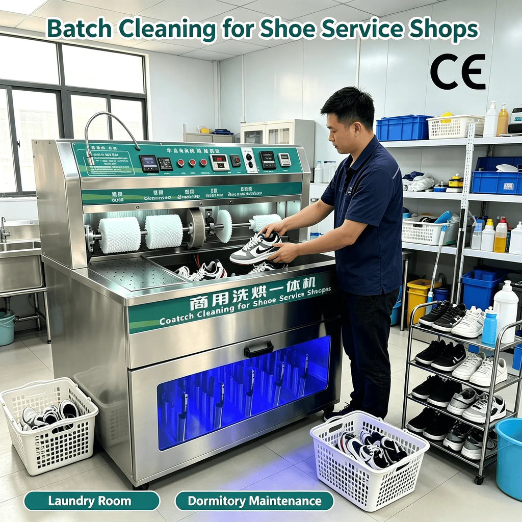 Commercial Shoe Washing Machine with Stainless Steel Construction