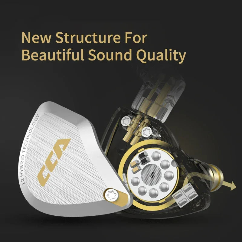 CCA C12 In-Ear Monitor Headphones - 12-Driver Hybrid HiFi by Tidesmit Tidesmit