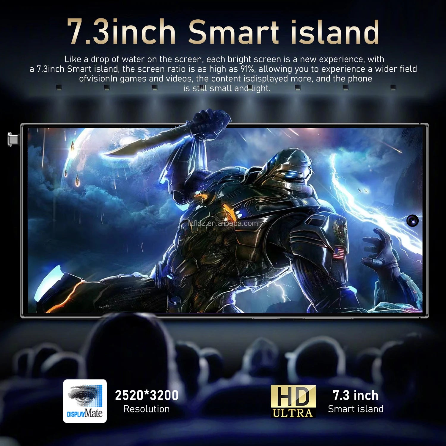 Tidesmit S24 Ultra 7.3 inch 5G smartphone with 16GB RAM 1TB storage and 108MP camera in sleek modern design