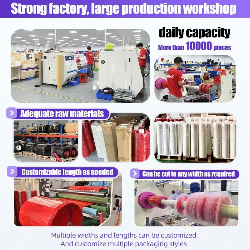 Production workshop with adhesive tape manufacturing machines