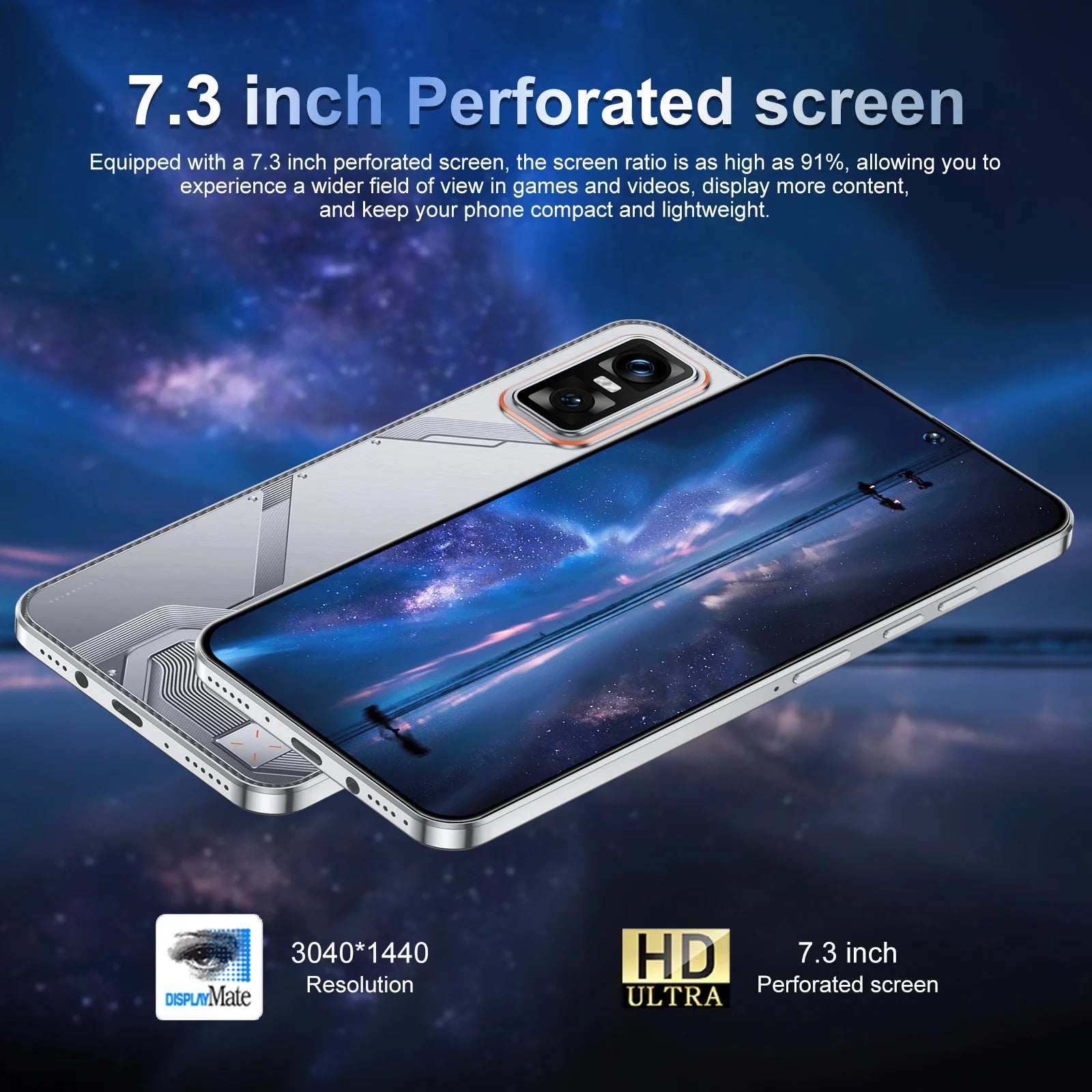 Android 14 5G Smartphone 7.3-inch 16GB RAM 1TB Storage Unlocked Mobile Tidesmit