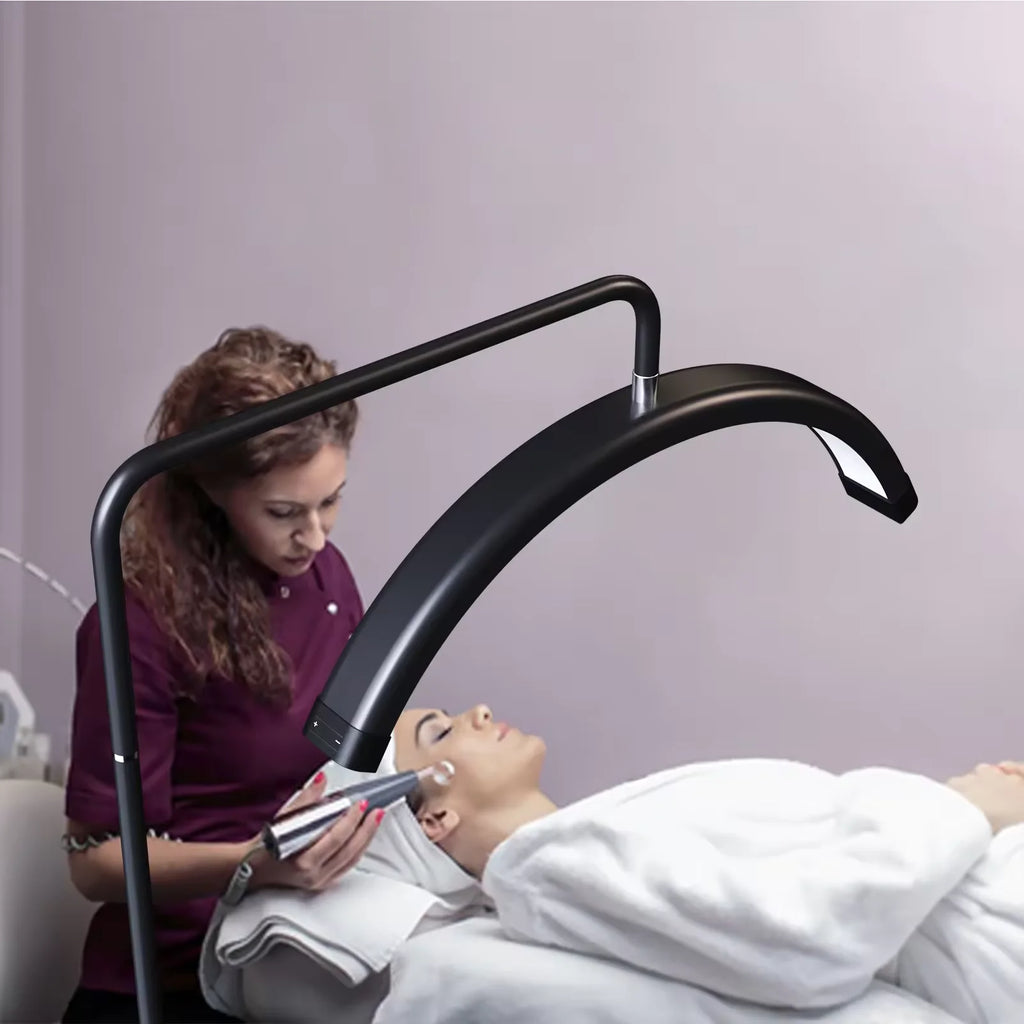 Fosoto Y9II Floor Lamp Half Moon Ring Lamp With Phone Clip LED Lash Light for Eyelash Beauty Tattoo Photography Lighting Tidesmit